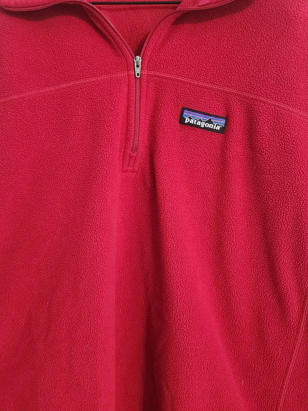 Patagonia Red Synchilla Micro Snap-T Fleece 1/4 Zip Pullover Size L